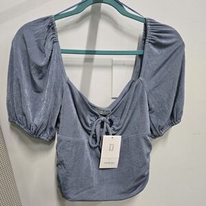 Sophie Rue Dusty Blue Ruched Blouse